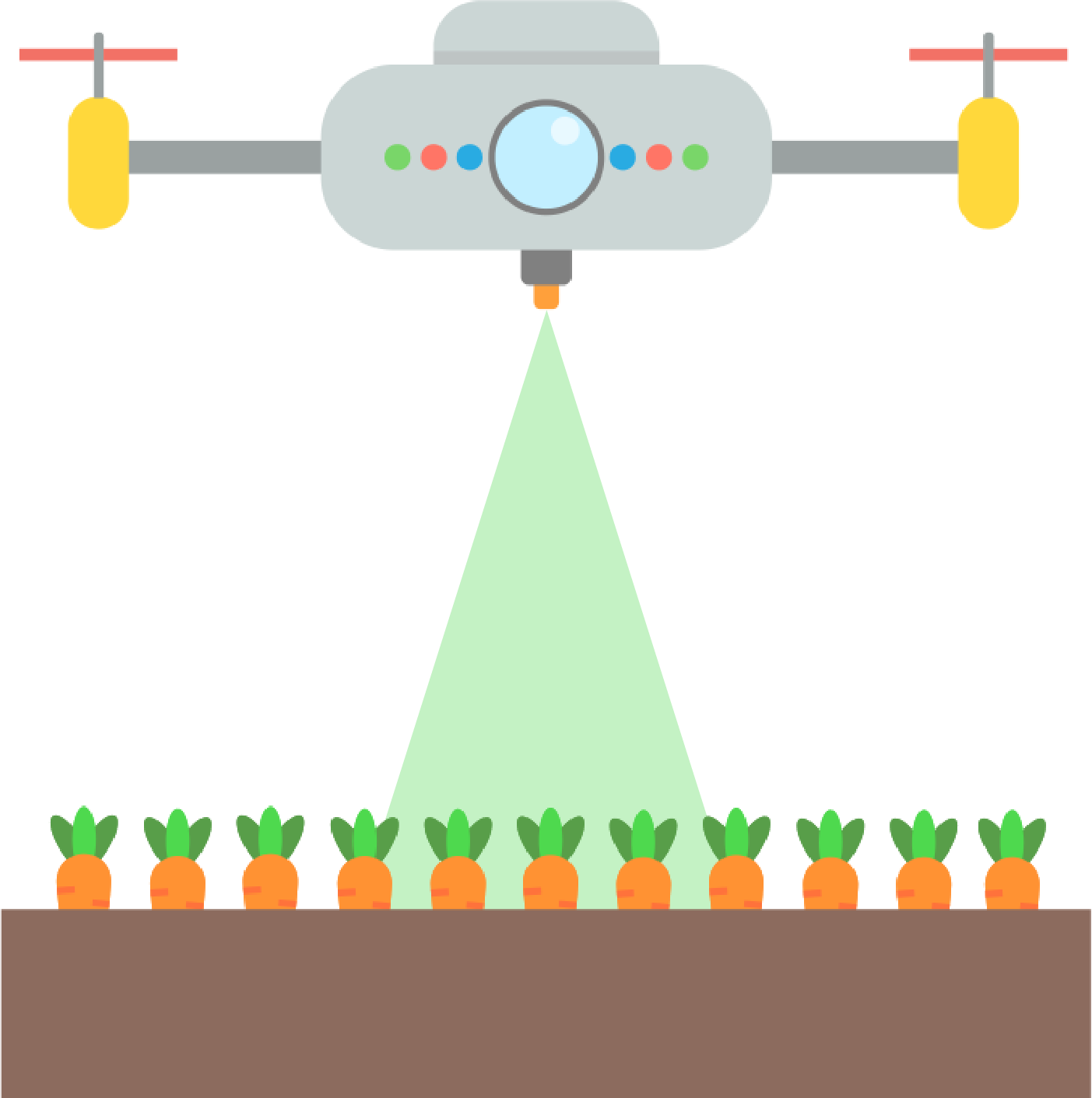 AI-powered drone in agriculture icon