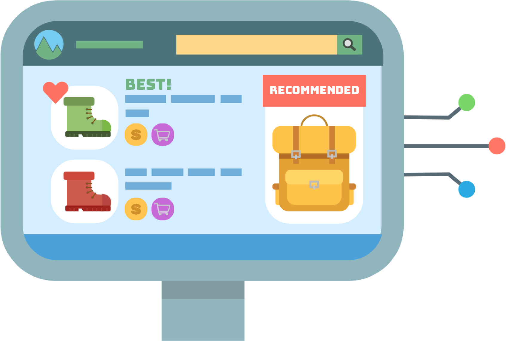 AI in Online Shopping illustration