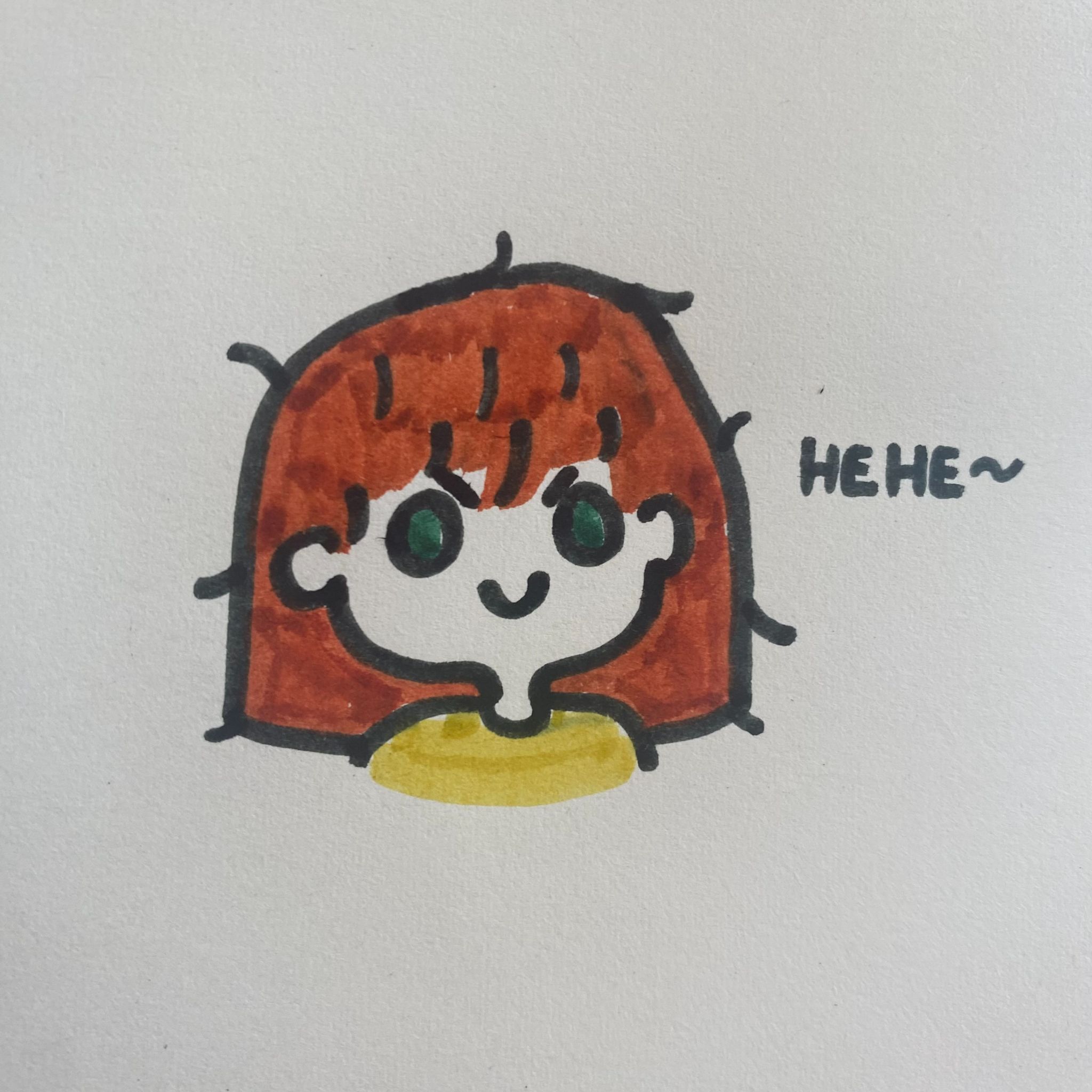 Brushy Gals — red-haired character saying HEHE~