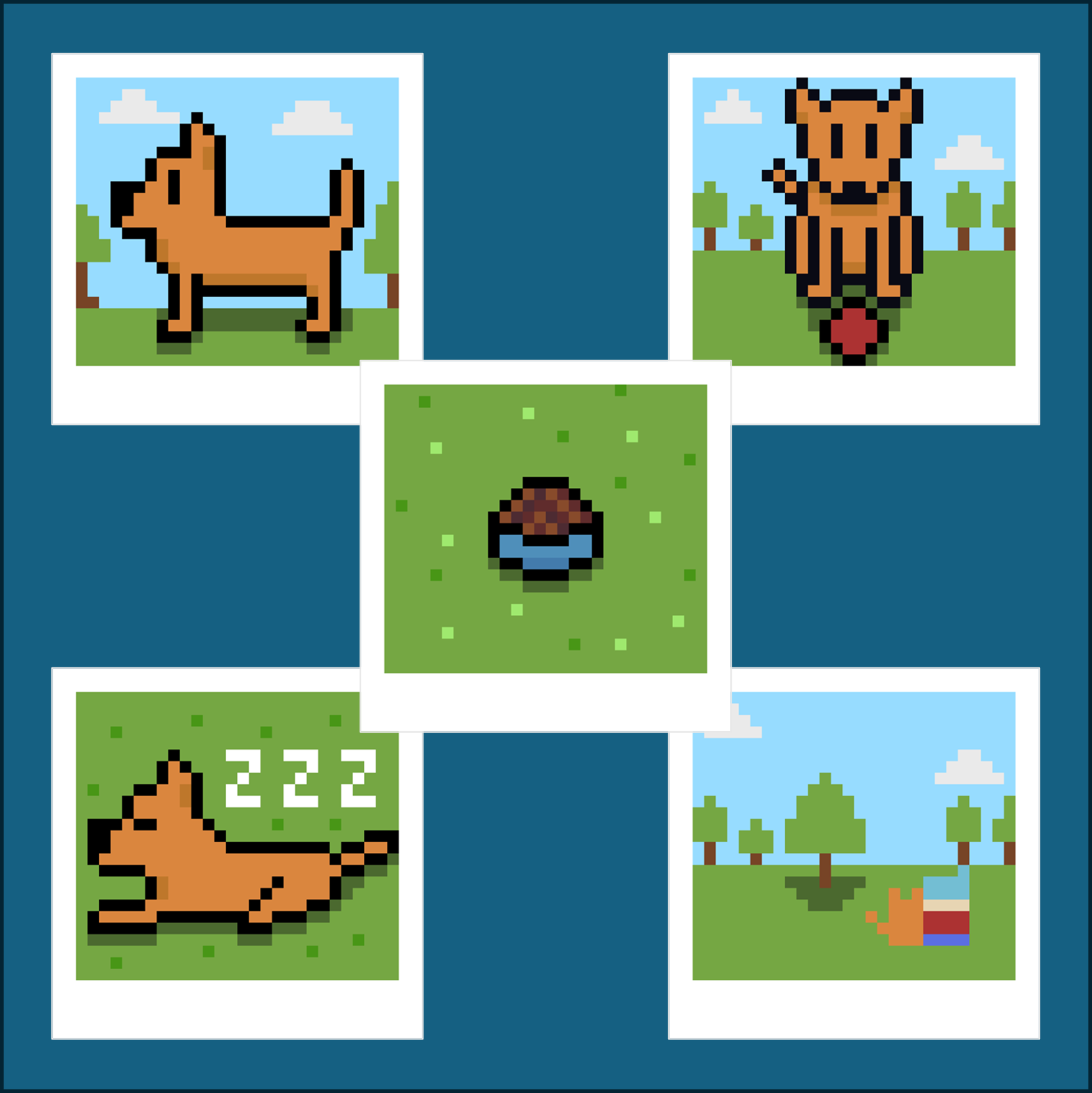 Kibble — dog memory card illustrations
