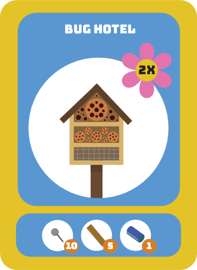 Living Beeings — Bug Hotel card illustration
