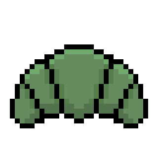 Bog Croissant pixel art illustration