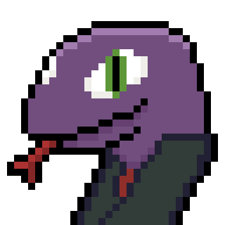 Sssylvia Slitherscale — snake customer pixel art portrait