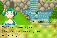 The Harvest Goddess in Harvest Moon: Friends of Mineral Town.