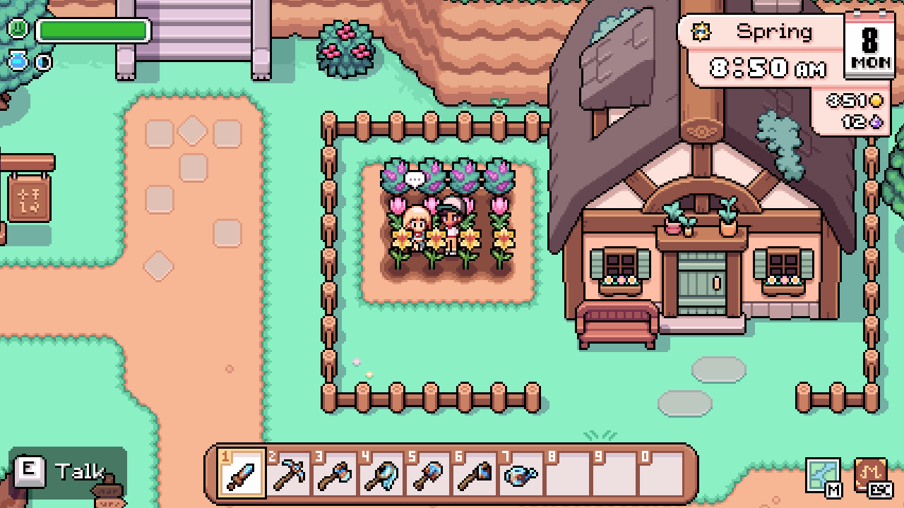 Celine spends a few hours gardening.