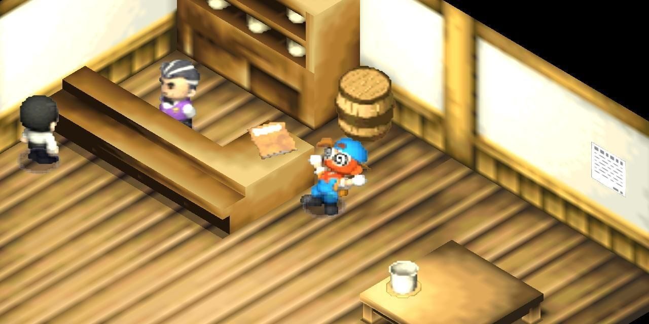Having one too many in Harvest Moon: Back to Nature.