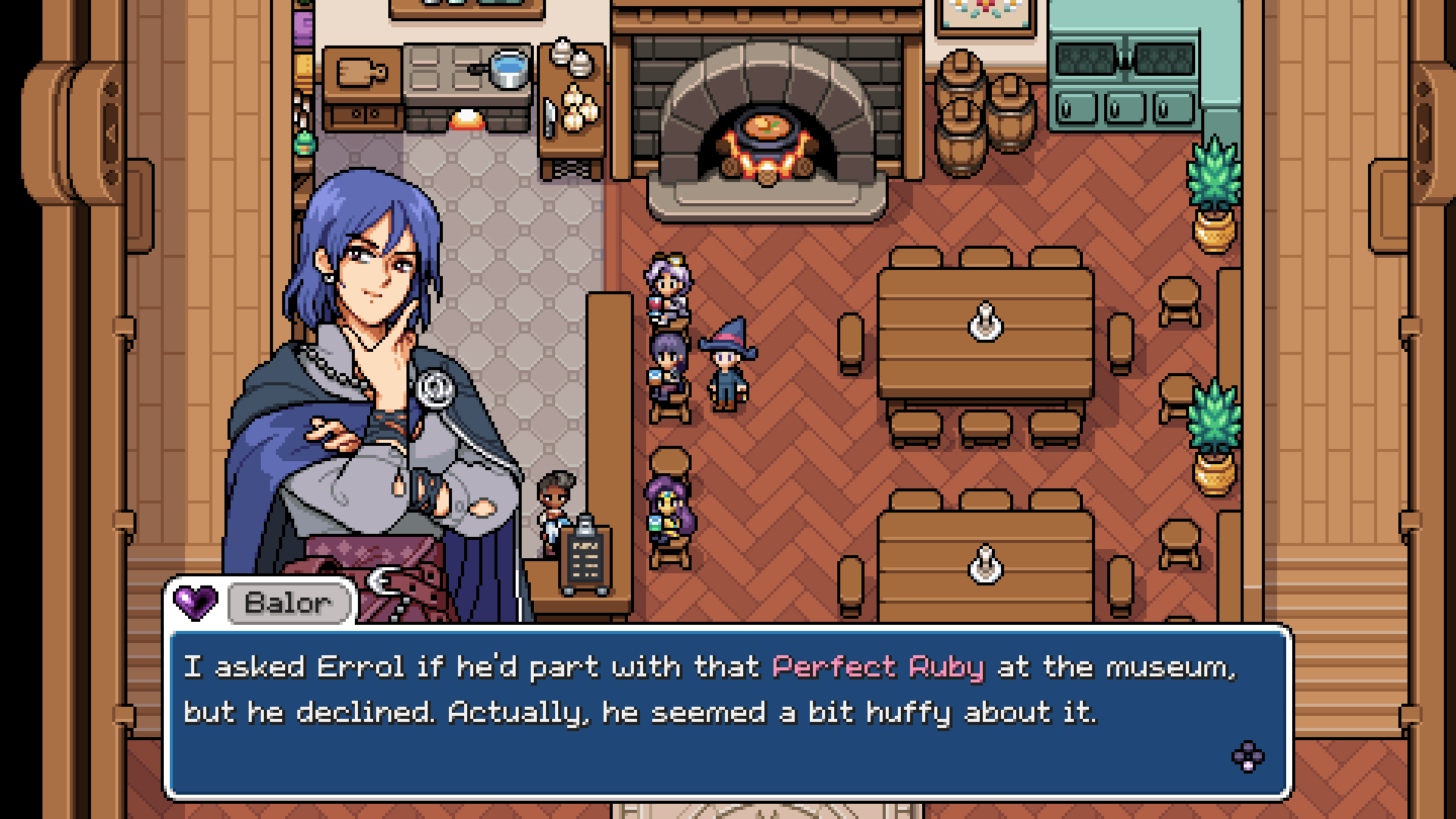 Errol comments about the perfect ruby the player has recently donated.