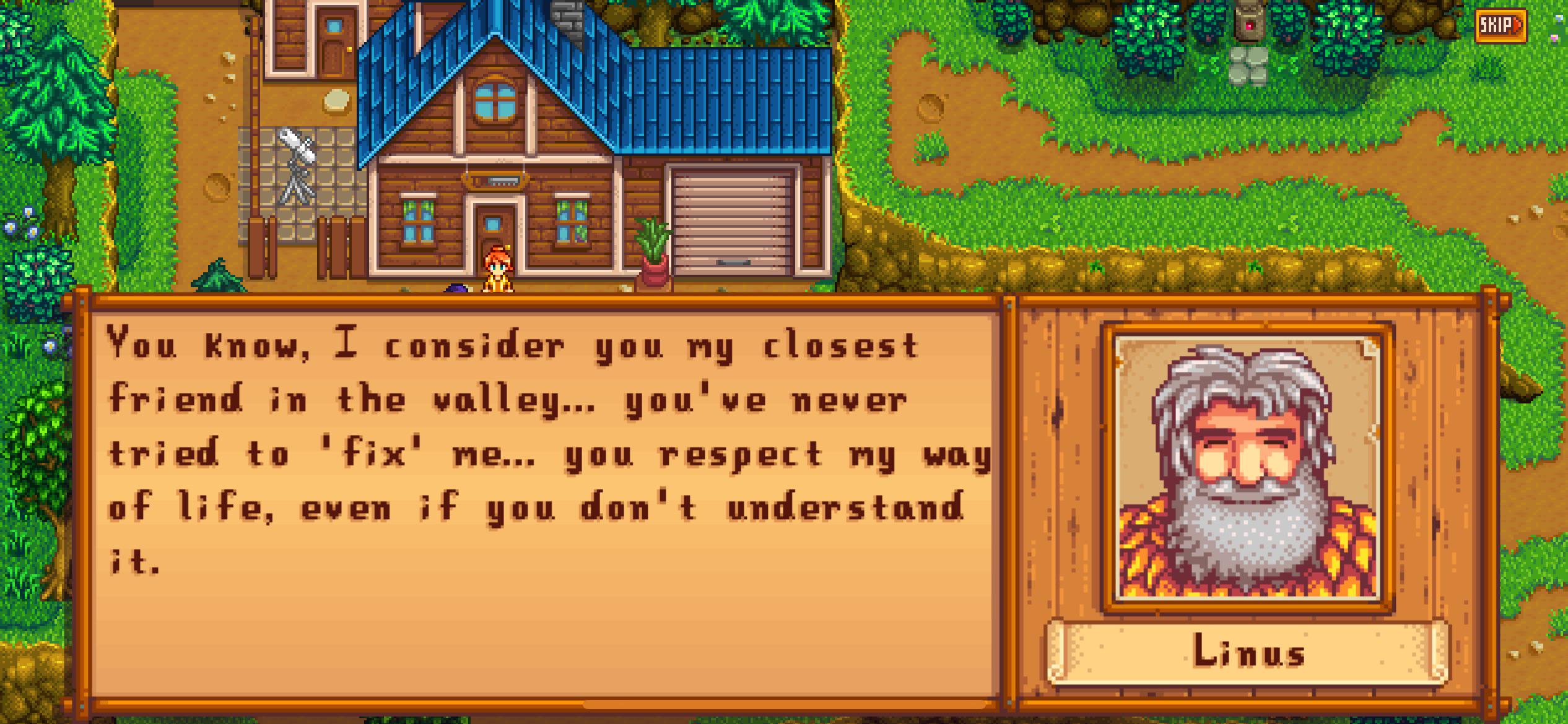 Linus chooses to live in the wild.