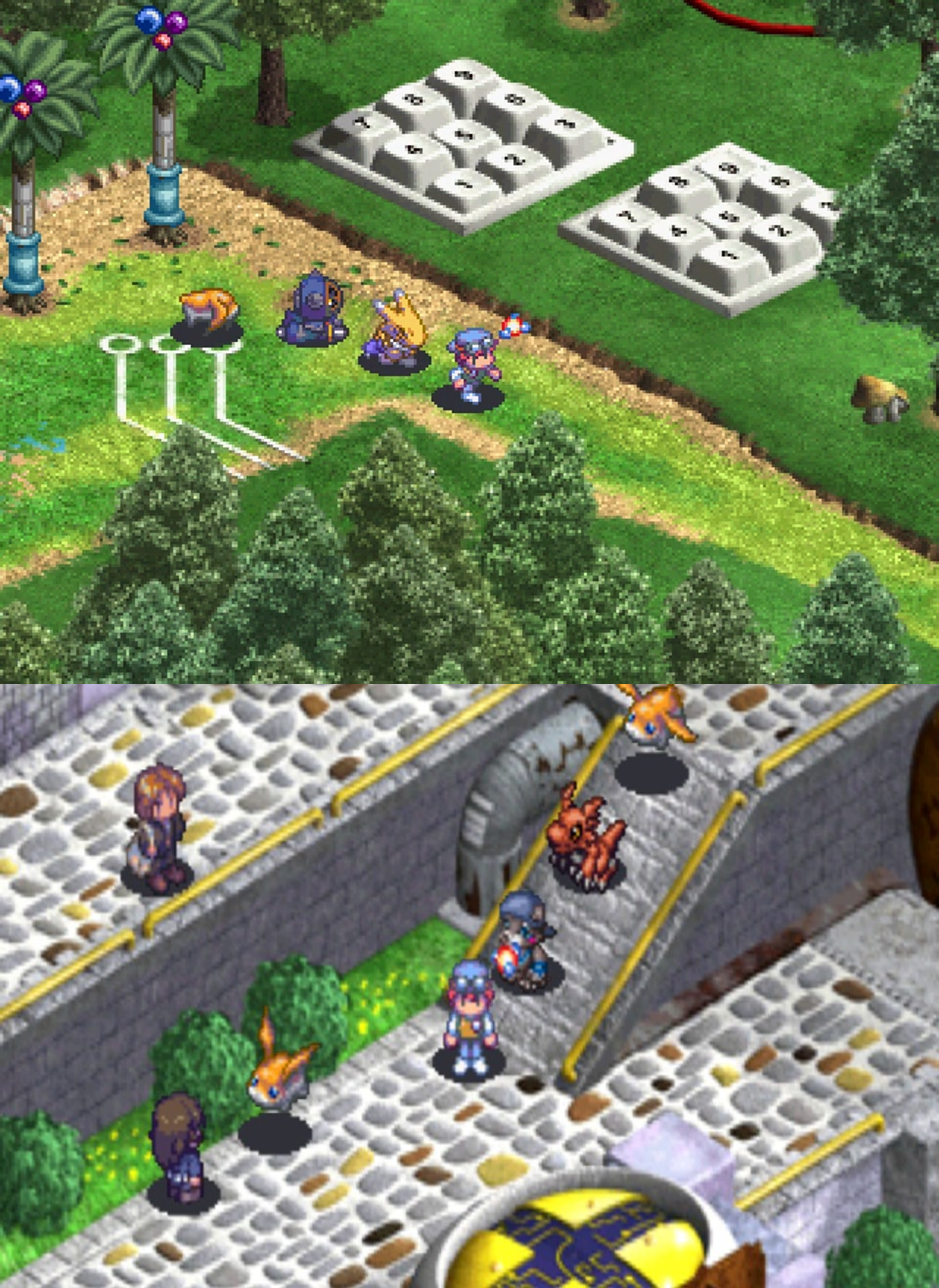 Screenshots from Digimon World 3 (2002).