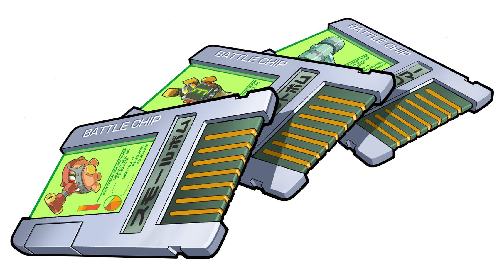 The battle chips were used in the games, anime, and the PET toy to activate attacks and abilities.