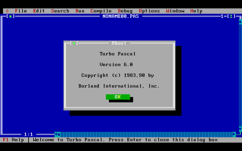 Turbo Pascal (1983).