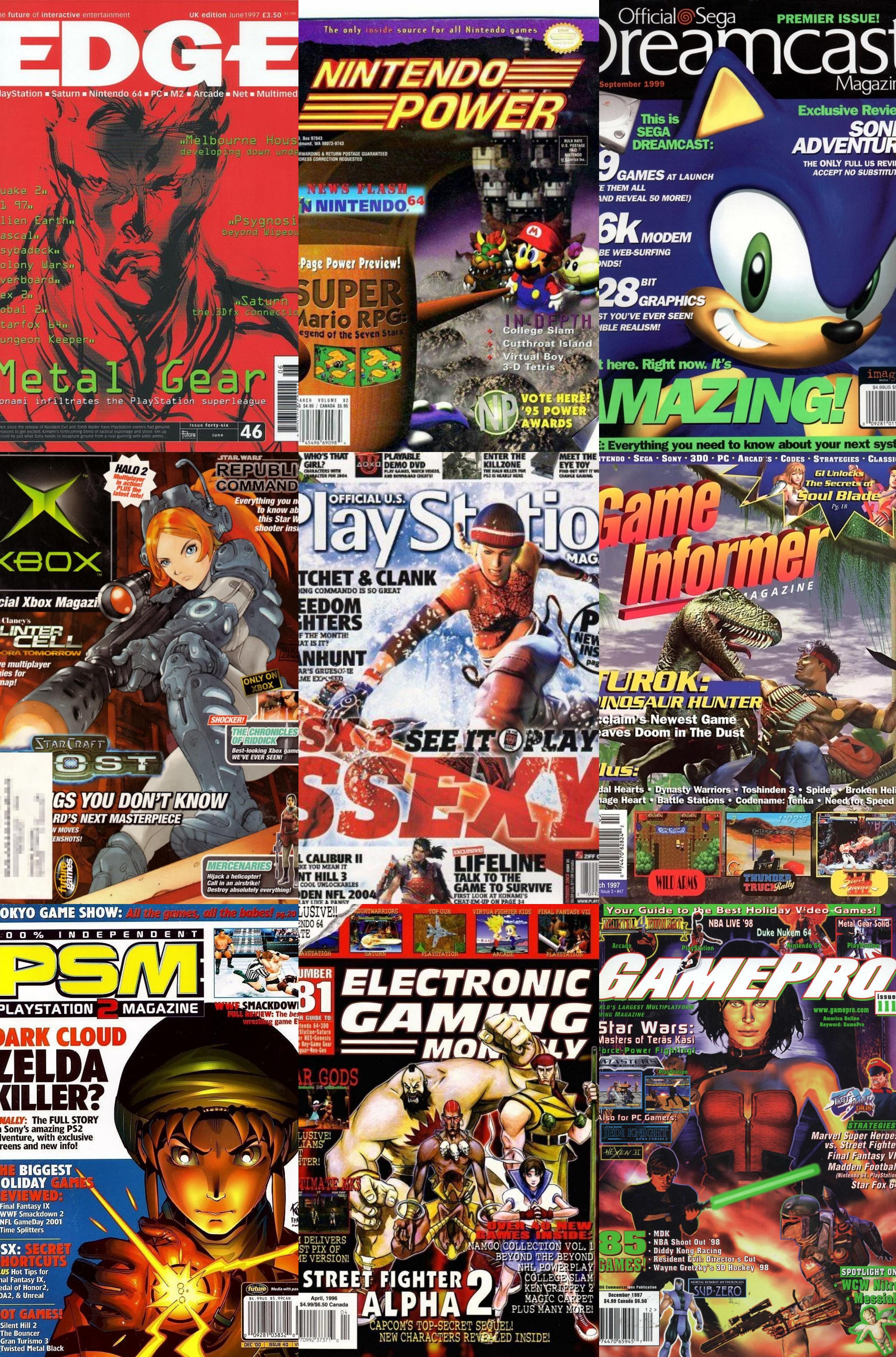 Some video game magazines.