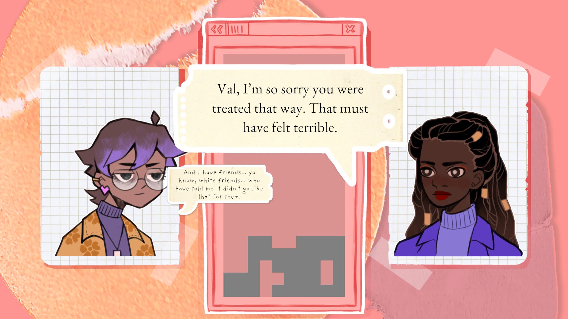 As you control the blocks, conversation flows naturally. It goes into topics such as medical racism and negative experiences with healthcare providers.