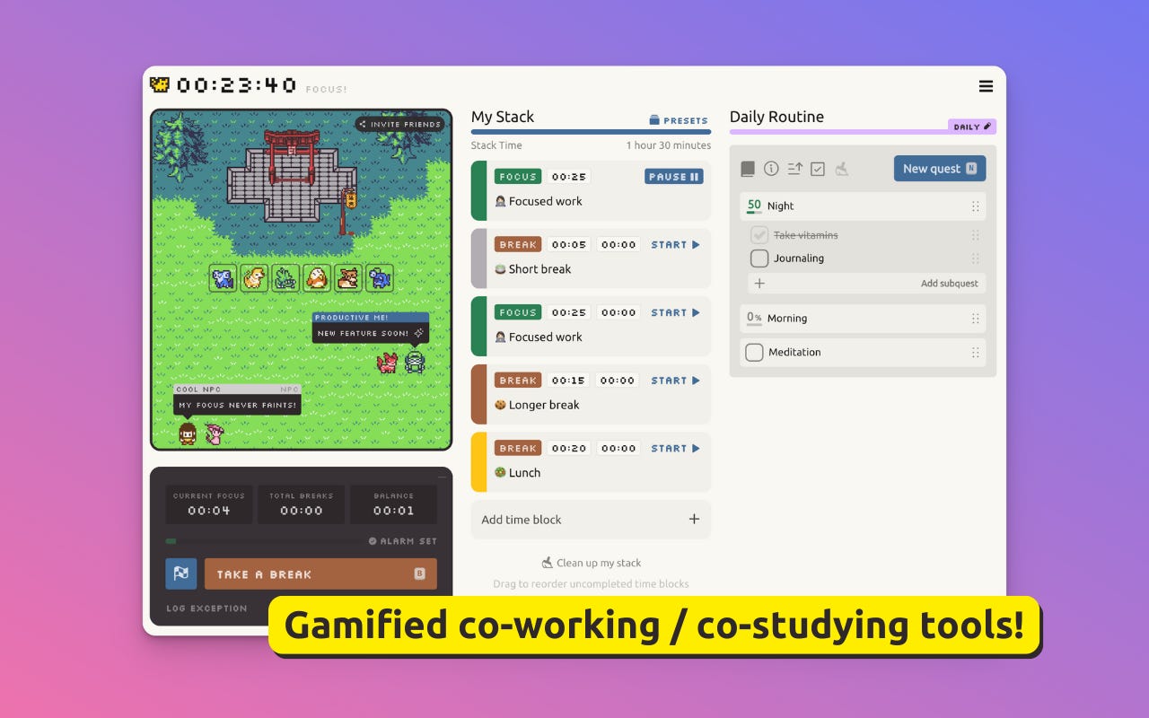 Focumon has a greater focus on time.