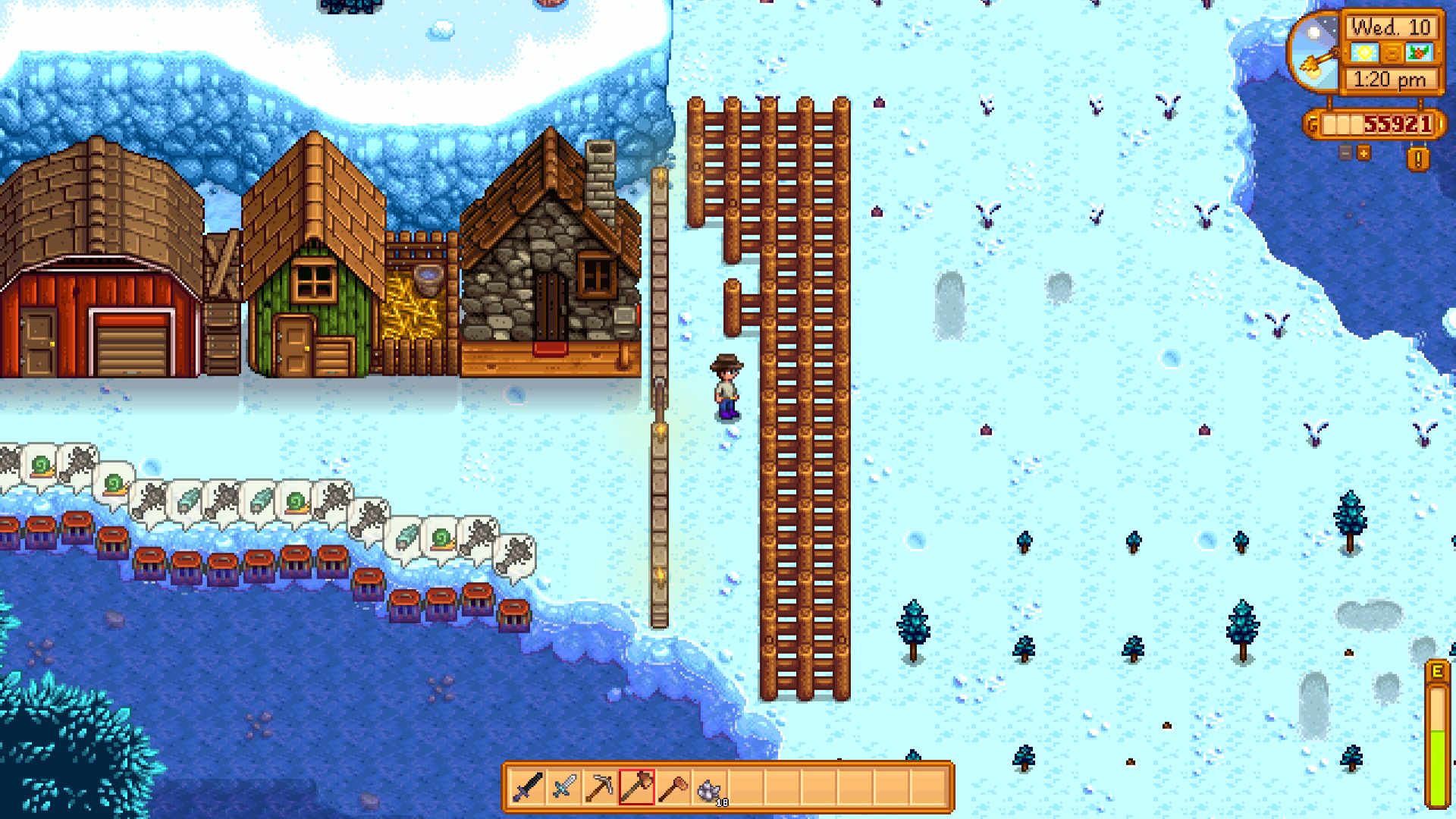 Another normal afternoon in Stardew Valley PvP. Just defending my private land.