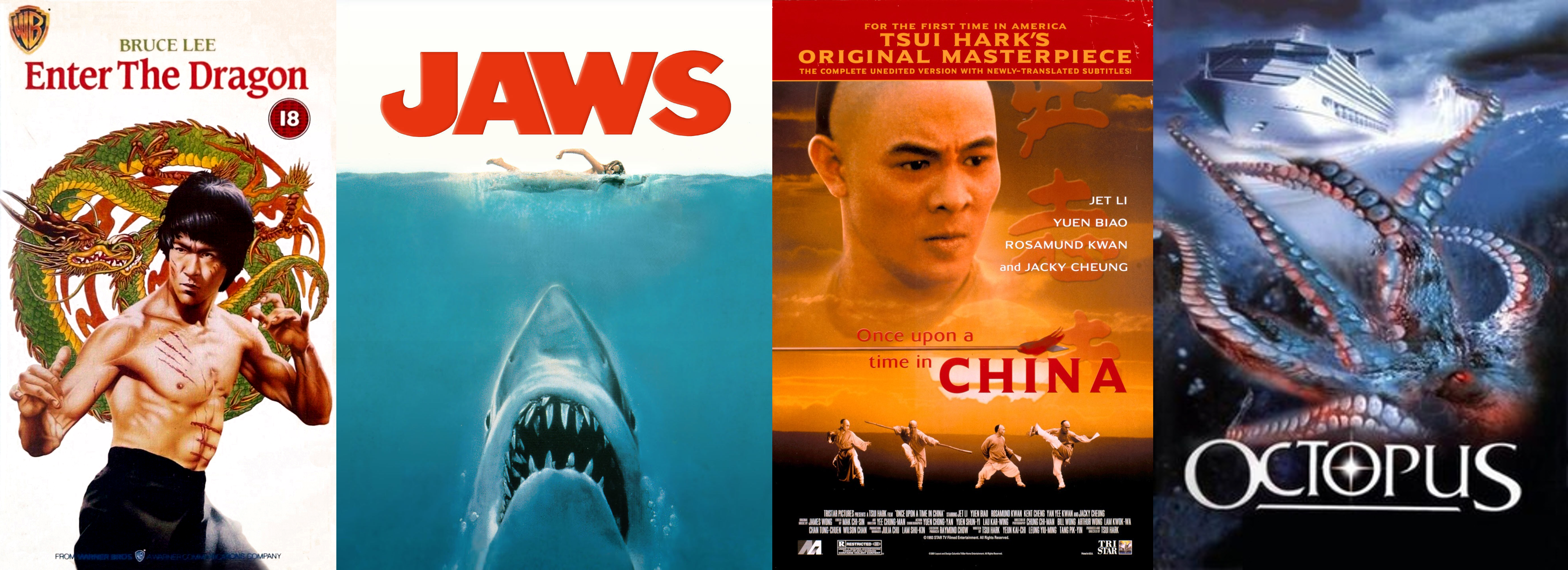 Some of grandpa's favourites: Enter the Dragon, Jaws, Once Upon a Time in China and Octopus.